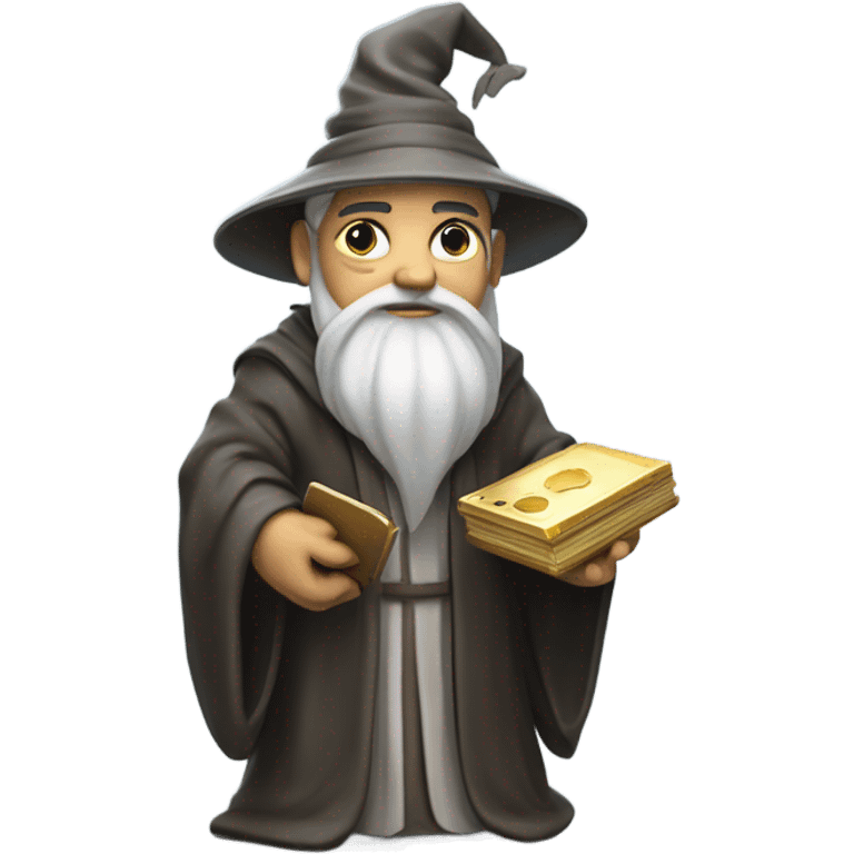 (wizard) holding  (hard disk) emoji