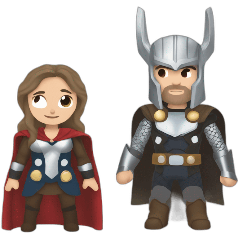 Thor et Jane Foster s'embrassent emoji