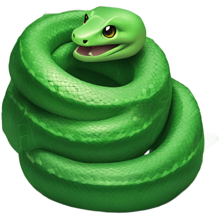 green Snake sitting on Money emoji