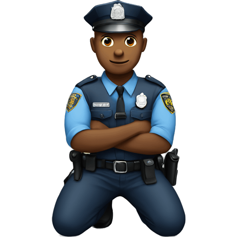 Police man kneeling emoji