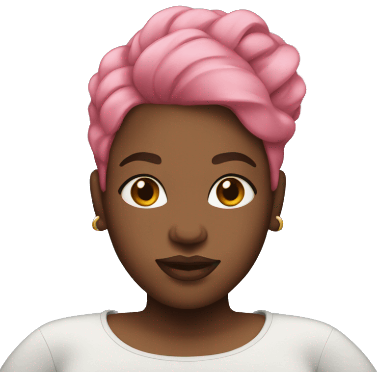 Plus size black woman with pink hair  emoji