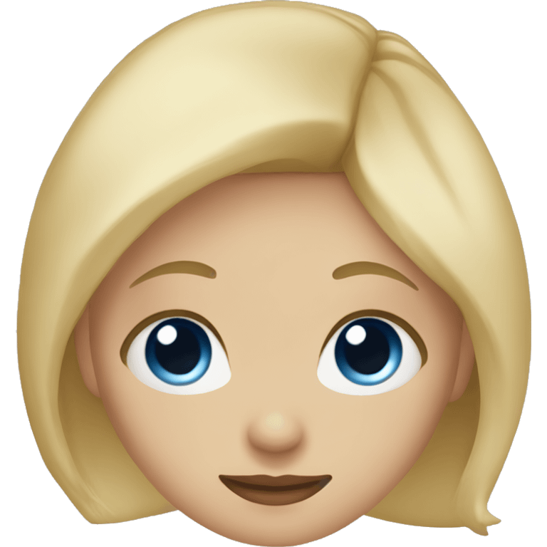 Girl with blonde hair and blue eyes with bpd emoji