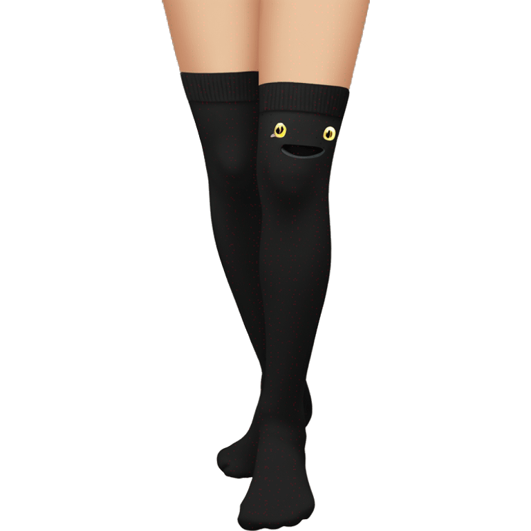 Plain Black over knee socks emoji