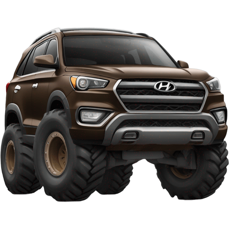 brown Hyundai suv with monster truck wheels emoji