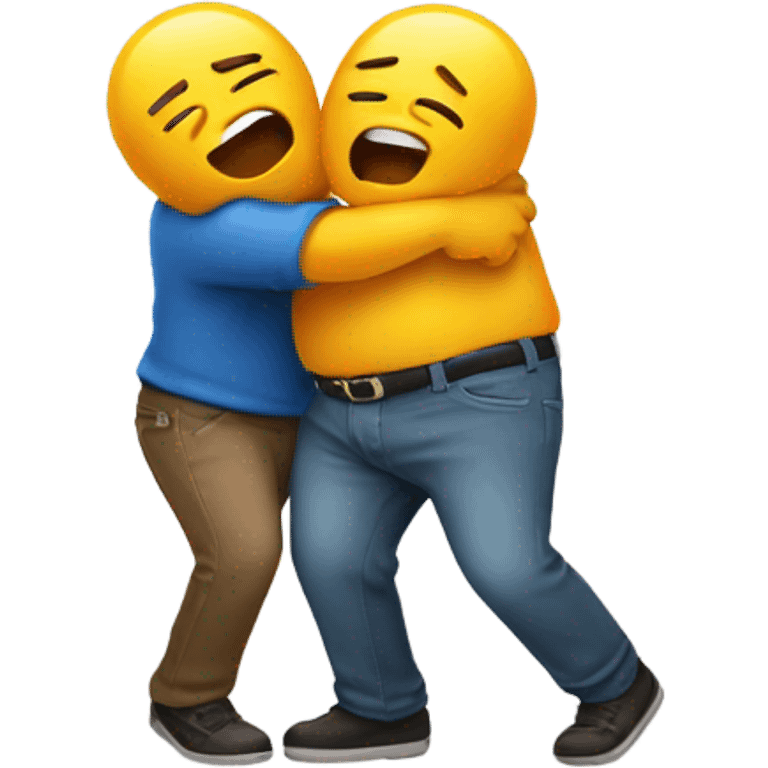 Two farts hugging  emoji