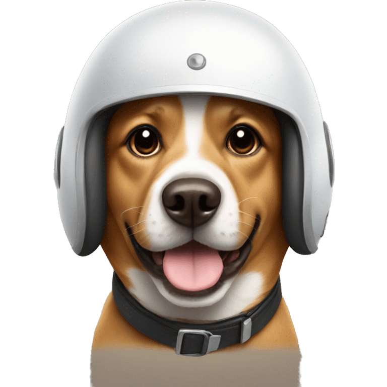 Dog wearing a cute helmet  emoji