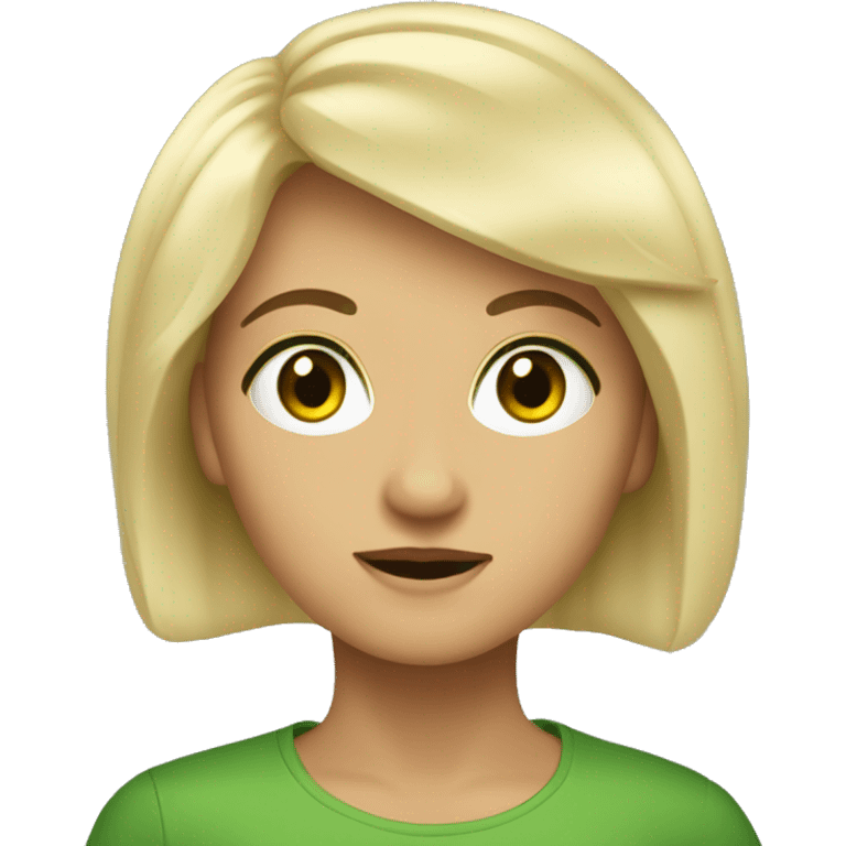 rubia ojos verdes pelo liso  emoji