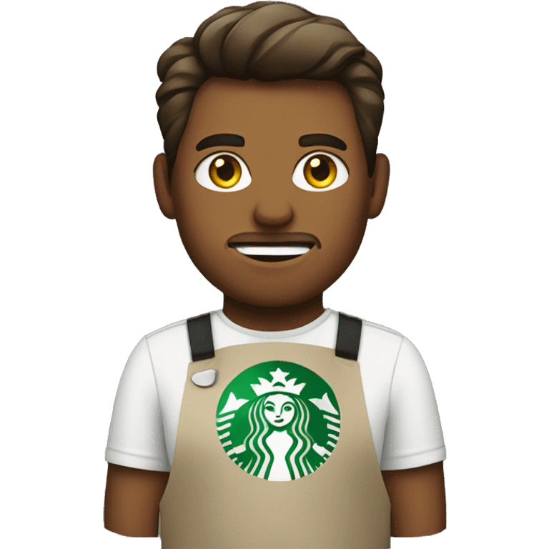 angry starbucks barista holding a pride banner emoji