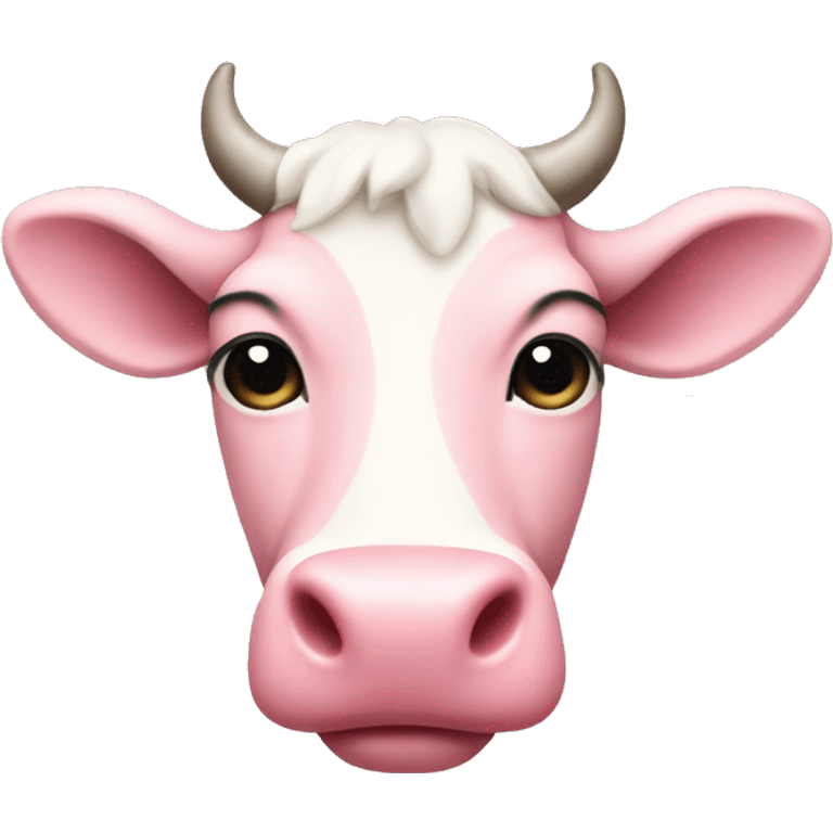 Pastel pink cow emoji