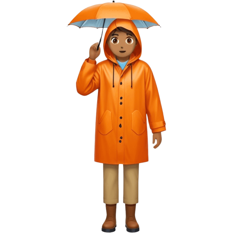 Orange full body rain coat emoji