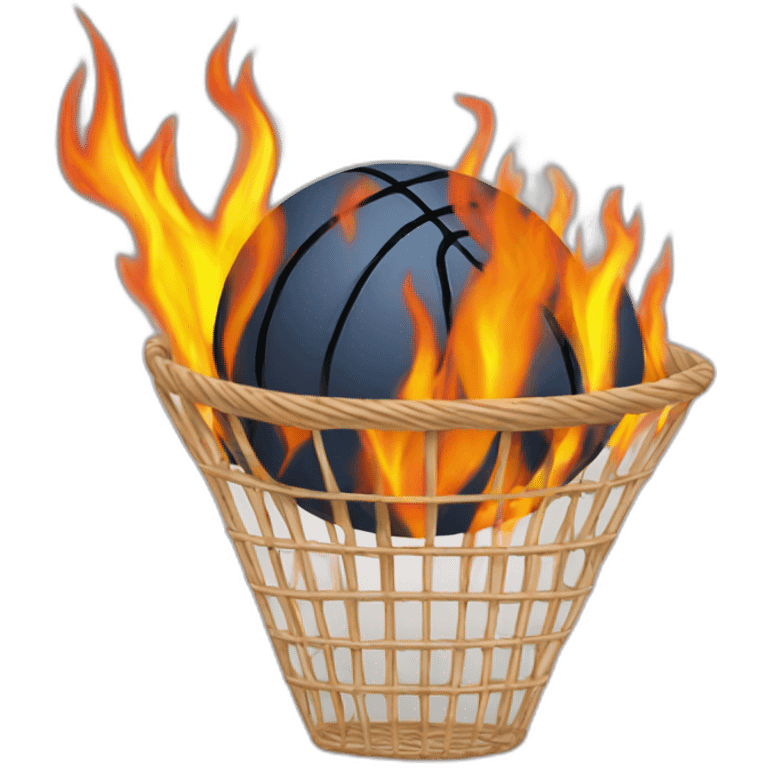 Panier de basket en feu emoji