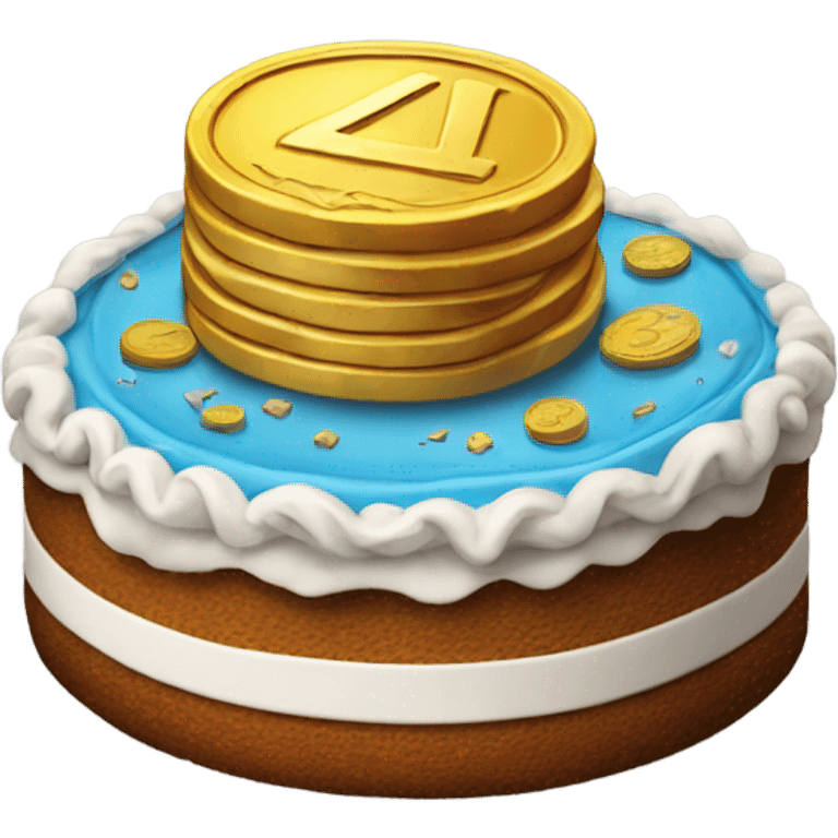 Coin with a cake on it  emoji