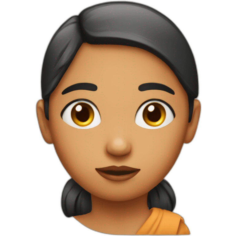 Boycut indian girl with hungry written on head emoji