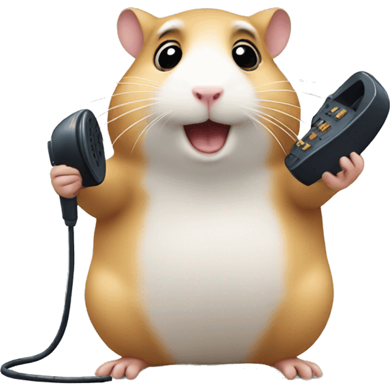 hamster calls on the phone emoji