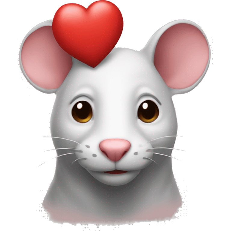 hearts above the rat's head emoji