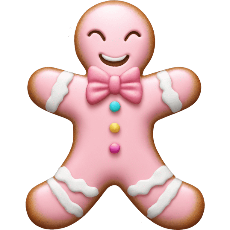 a pastel pink Christmas gingerbread man  emoji