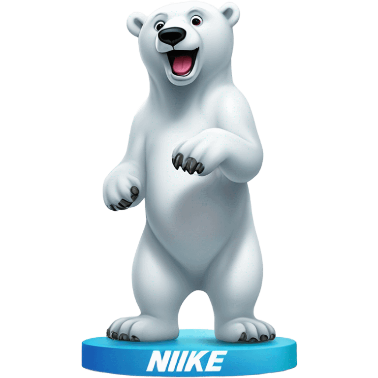 polar bear wearing nike shoes turned so you can see shoes emoji