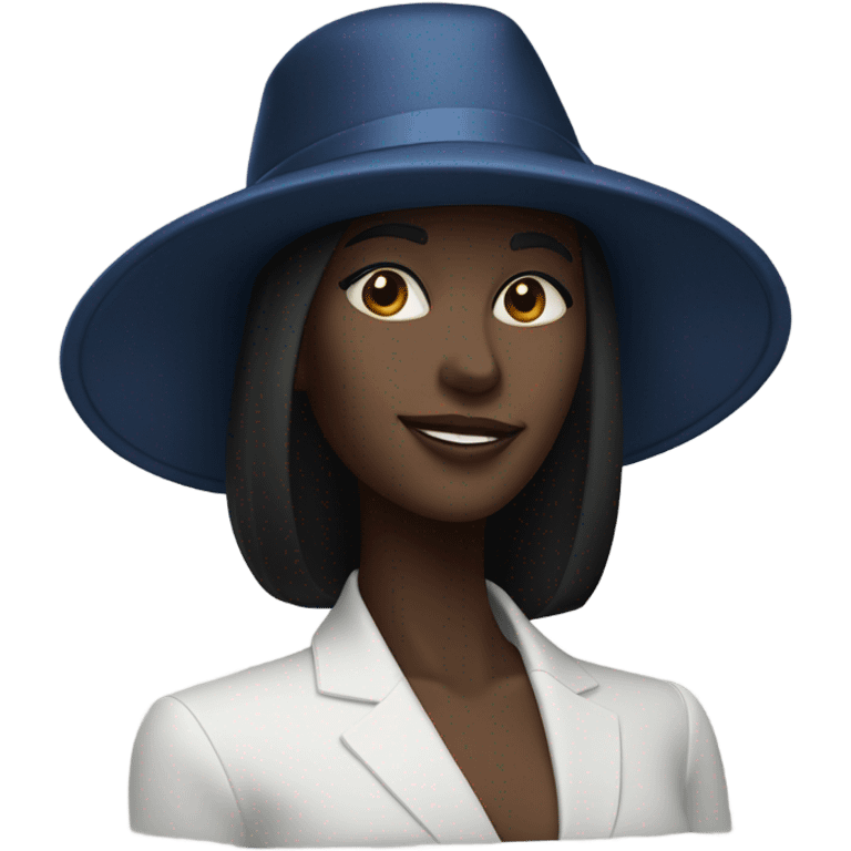 Darl blue woman hat emoji