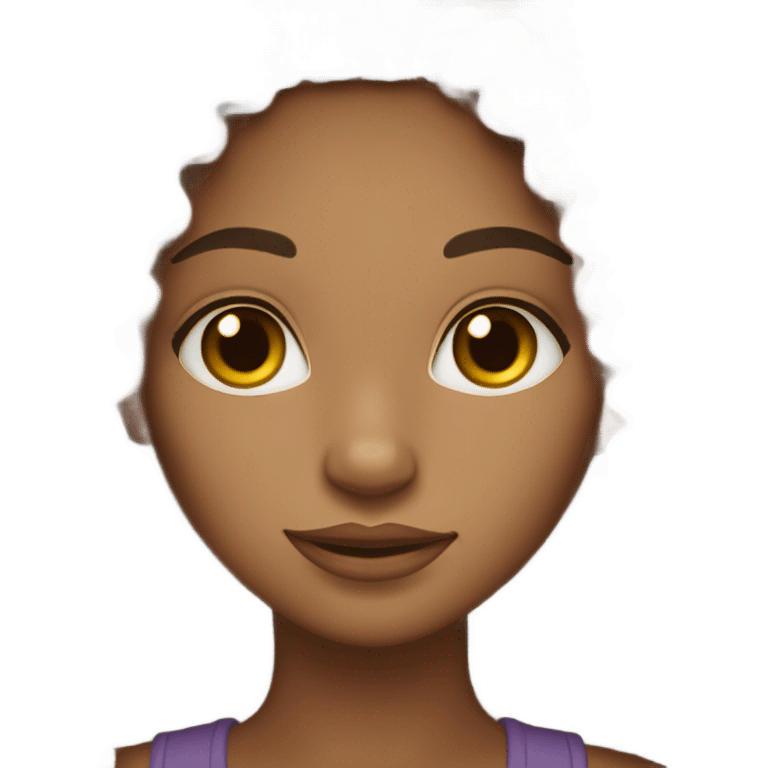 Pretty afro latina girl with long curly dark brown hair and light brown skin emoji