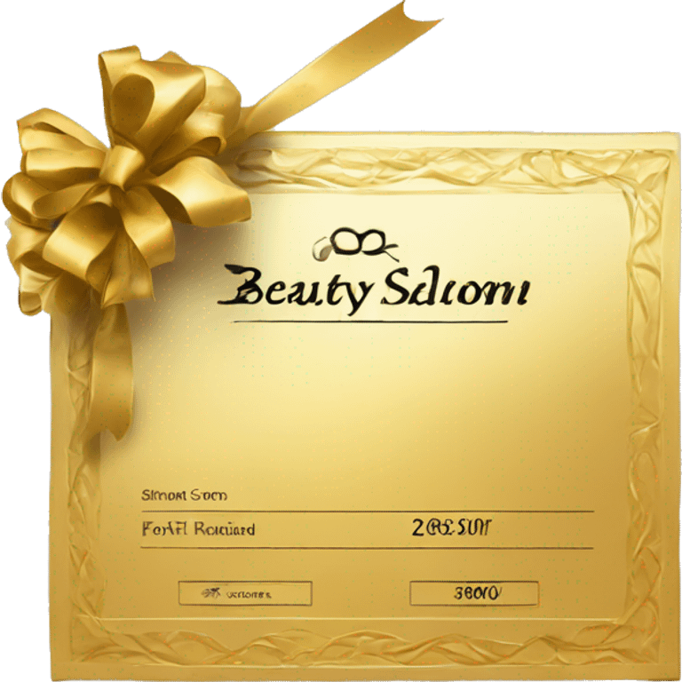 rectangular golden gift certificate for a beauty salon emoji