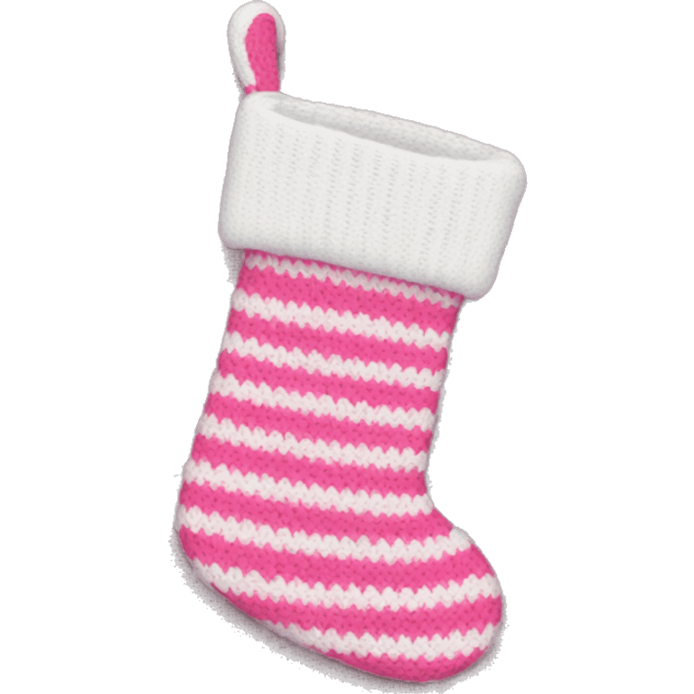 white and pink knit christmas stocking emoji