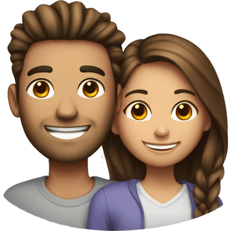 smiling girl with boyfriend  emoji