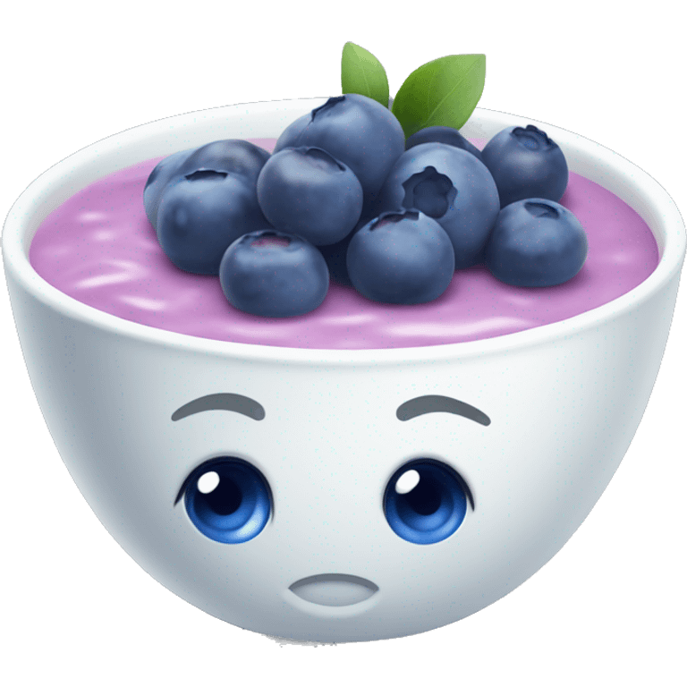 blueberries in a bowl of jogurt emoji