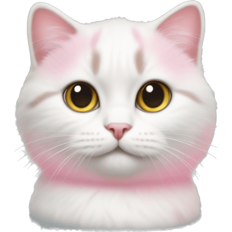 White munchkin cat with pink blow emoji