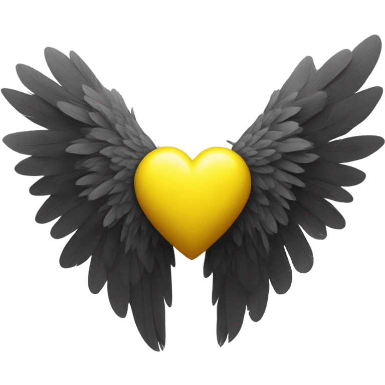 Yellow heart with wings emoji