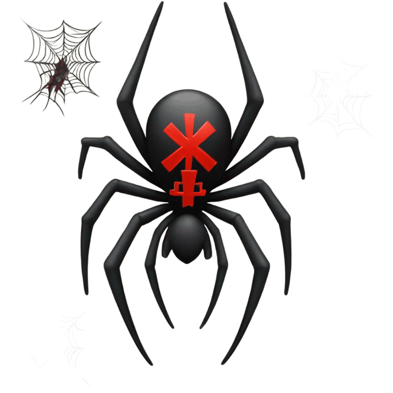 gothic spider with red cross emoji