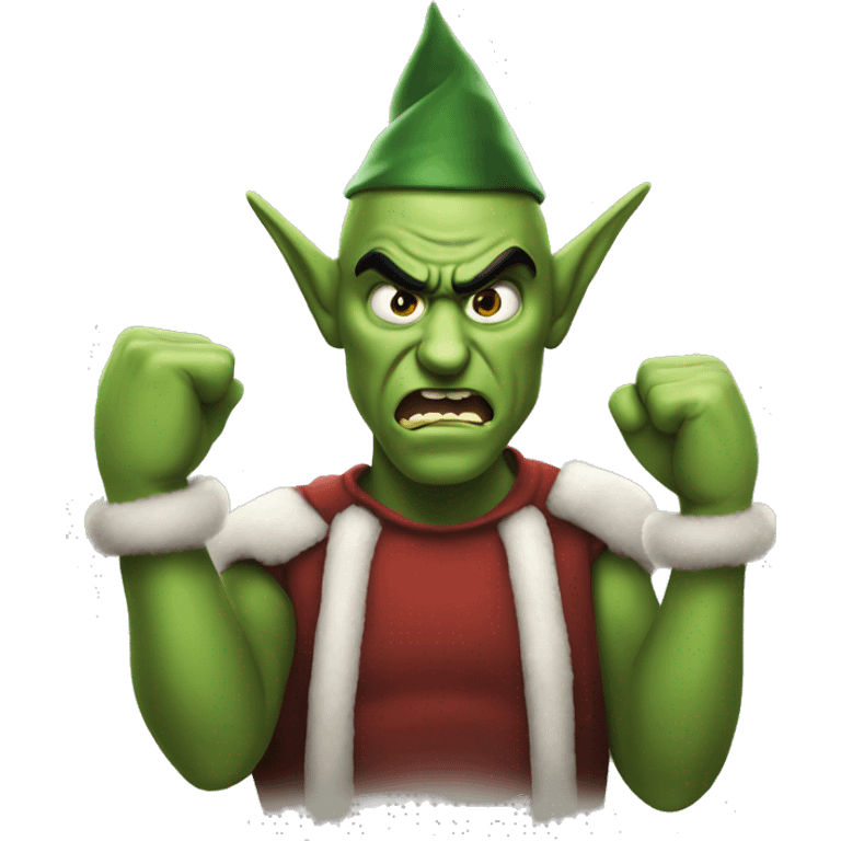 Angry elf with a fist emoji