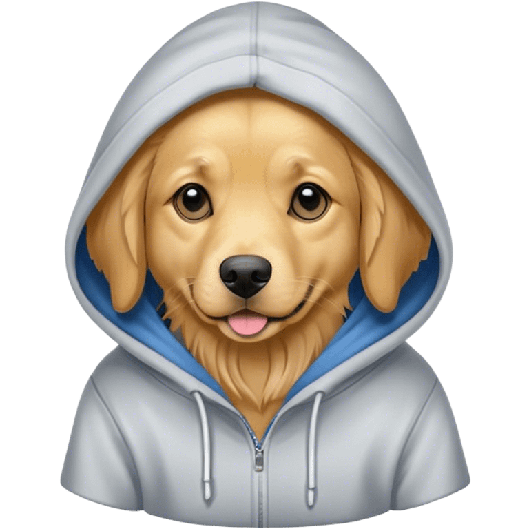 Dog wearing a hoodie emoji