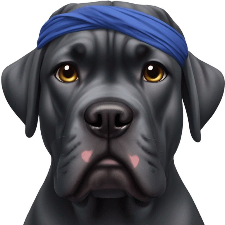 A Kung fu Cane Corso in a head band. emoji