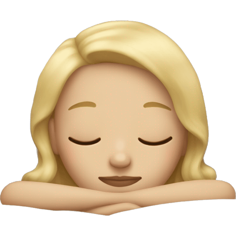 Blonde girl sleeping emoji