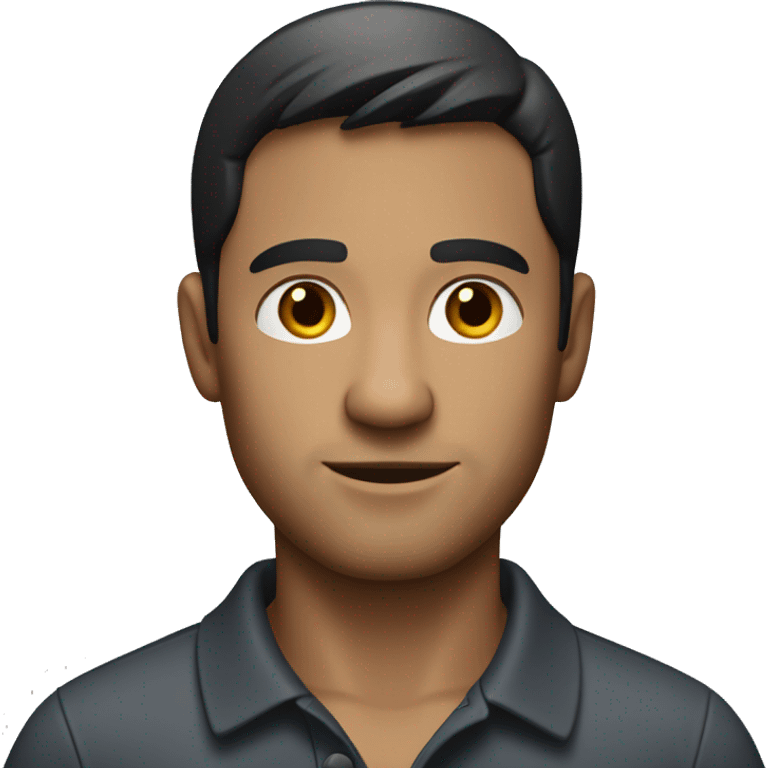 create an emoji of a dark-haired man with straight hair wearing a polo shirt emoji