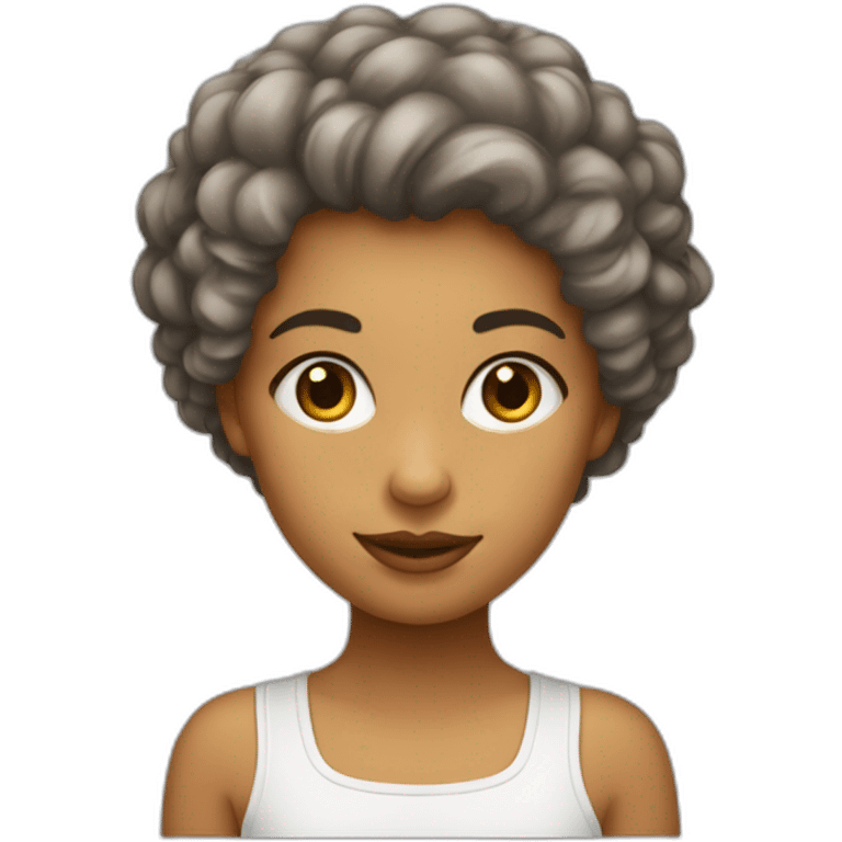 Fille avec les cheveux bouclés emoji