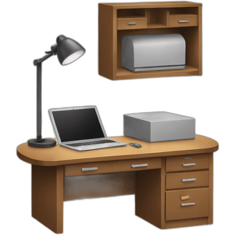 small desk and laptop emoji