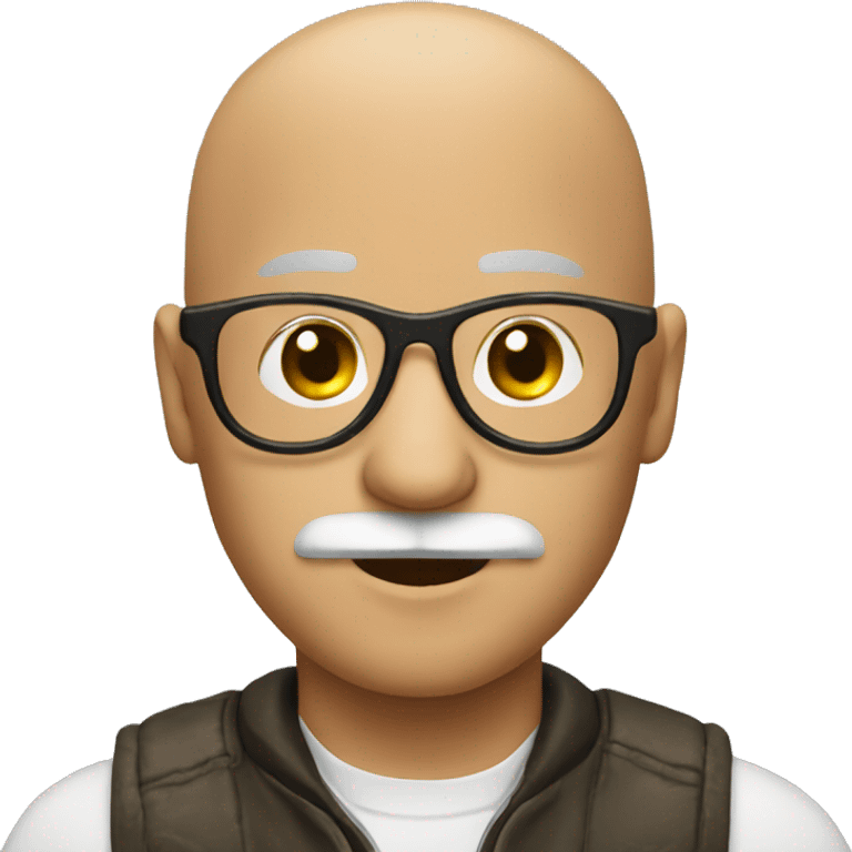 bald guy wearing aviator glasses and mustache emoji