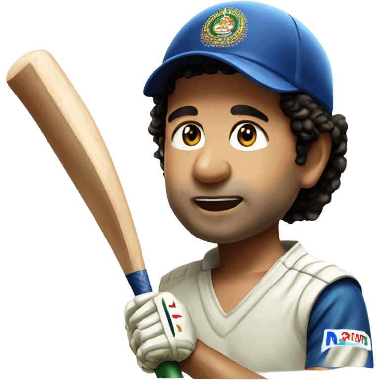 Sachin-Tendulkar with bat emoji