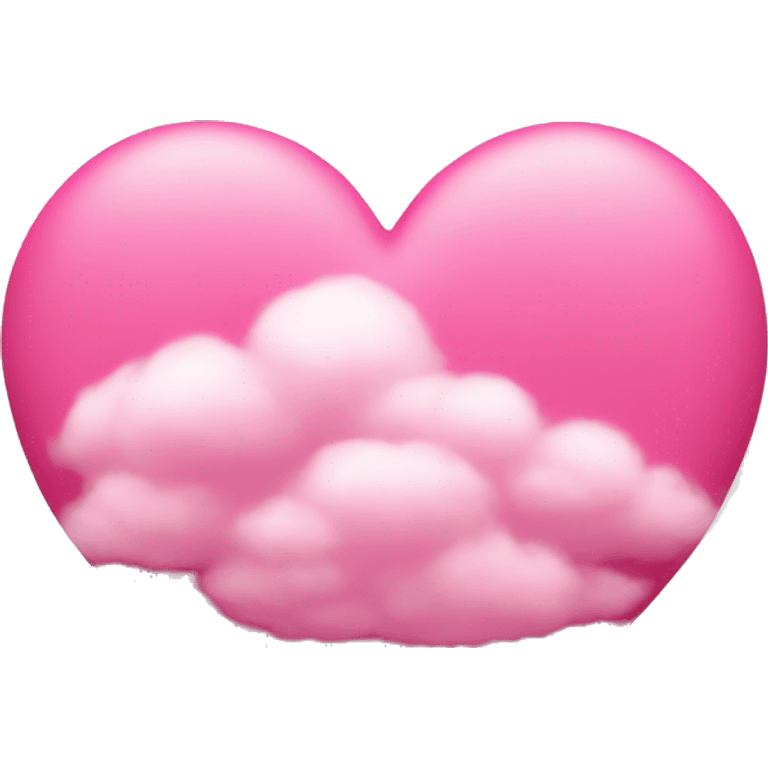 Pink heart cloud emoji