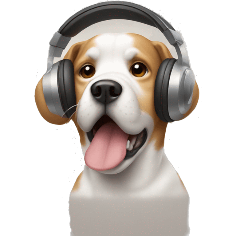 Dog wearing headphones emoji