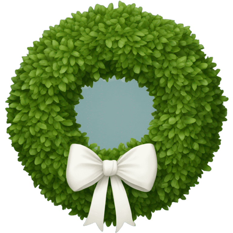 Boxwood wreath with white bow emoji