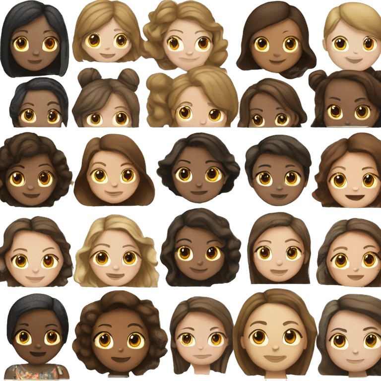 brown haired girl with dark brown haired girl emoji