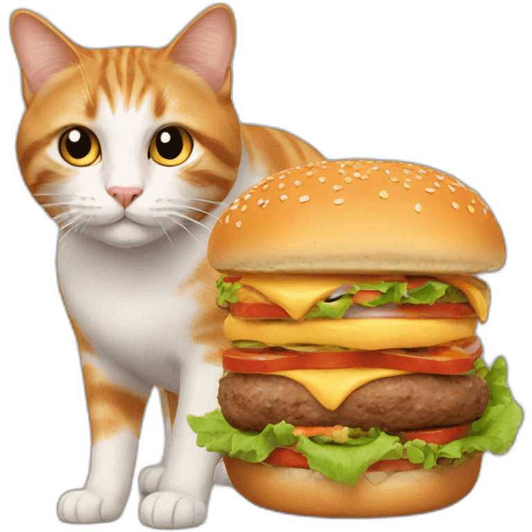 cat with burger emoji