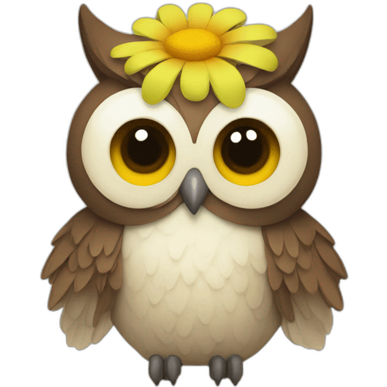 flower owl emoji