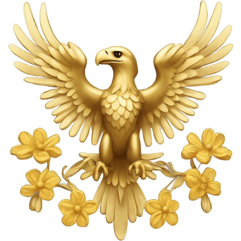 Gold floral eagle emoji