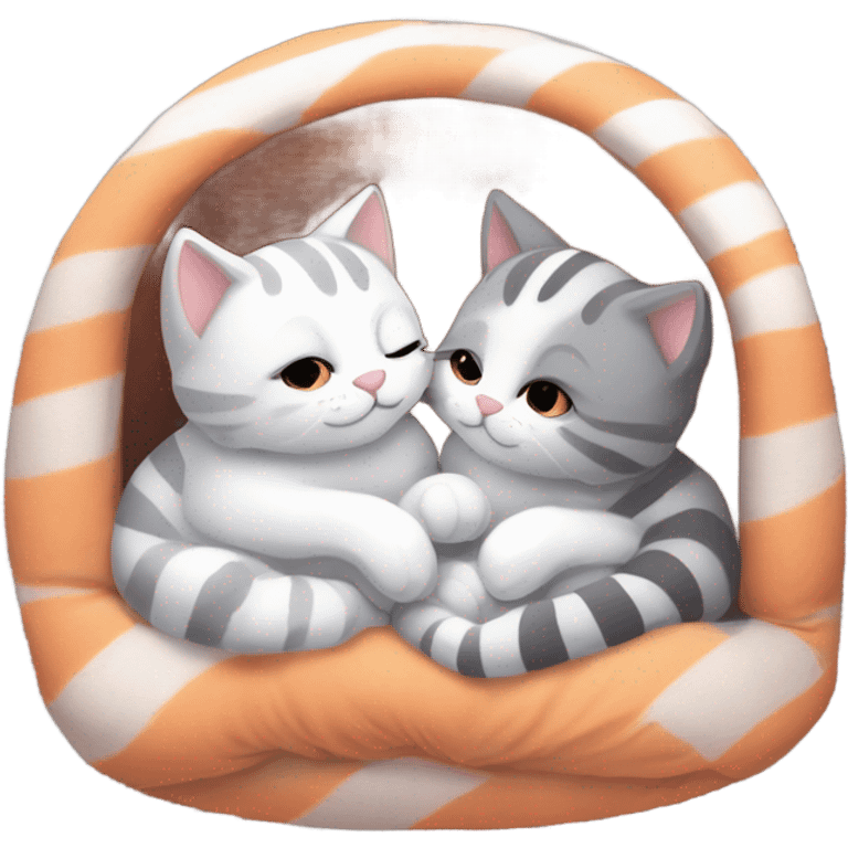 Cuddling cats on Valentine’s Day  emoji