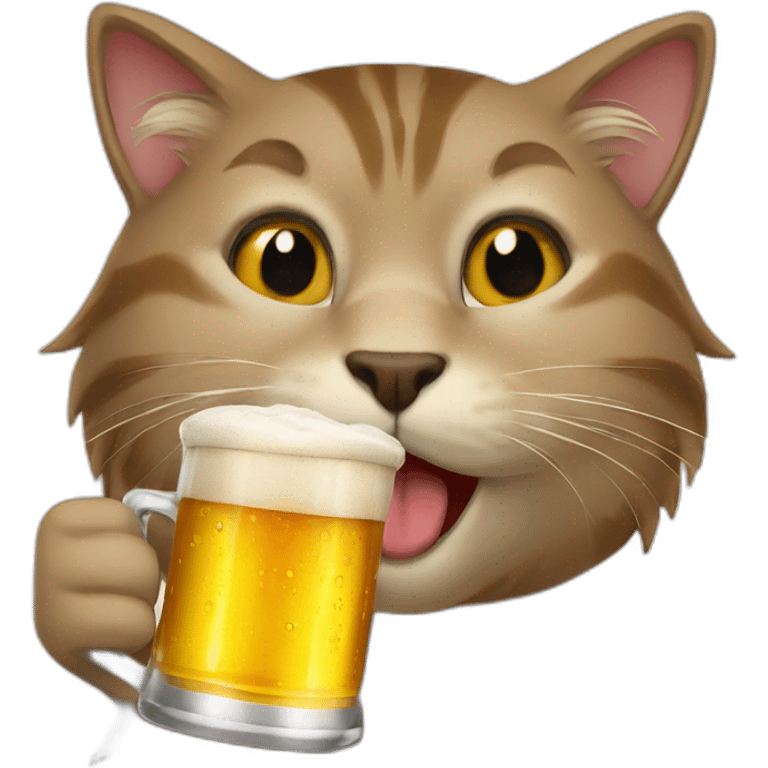 Cat drink beer emoji