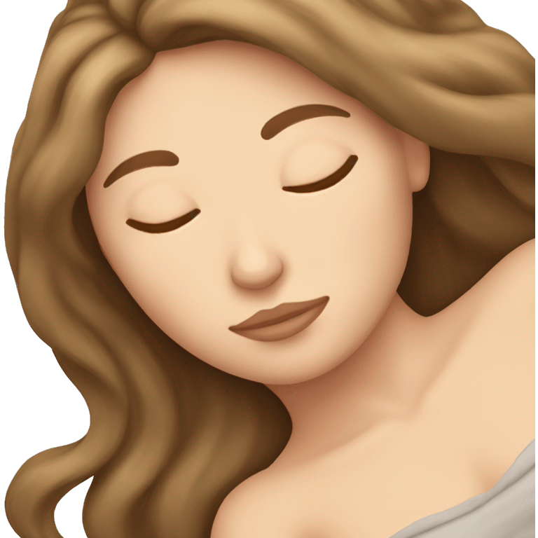 white girl sleeping with brown hair emoji