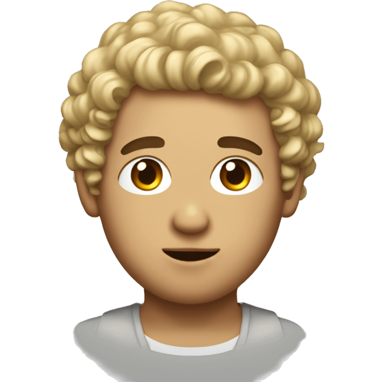 Me a white male with dirty blonde curly hair drink boba emoji